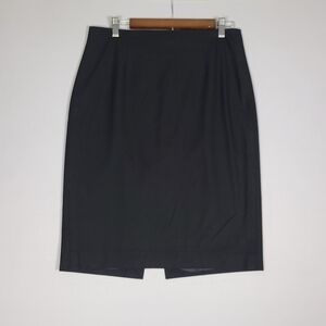 Zara Pencil Skirt Womens Size 10 Black Knee Length Back Slit Zip Closure Chic